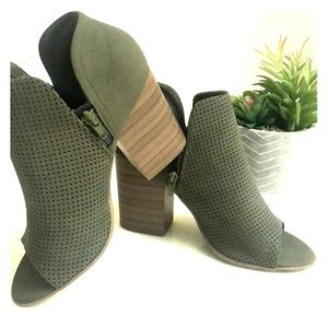 Olive Green Peep Toe Heel!